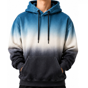 Sudadera con capucha para hombre, teñida por inmersión, 100% algodón, forro polar suave, estilo casual urbano, con cordón ajustable, fabricante de ropa al por mayor de primera calidad. - Product Image 1