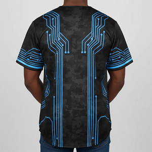 Maillot de baseball à manches courtes pour homme grande taille Hip Hop, respirant, imprimé, avec logo personnalisé sublimé, vêtements de sport antibactériens - Product Image 3