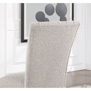 Set di 2 Sedie da Pranzo Contemporanee in Tessuto Bouclé Grigio con Gambe in Legno Nero, Stile Unico e Moderno - Product Image 5