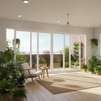 Ventana de Aluminio Moderna para Villa, Ventana Horizontal Insonorizada de Aleación de Aluminio para Casa Residencial, Ventanas Corredizas Plegables Toan Cau