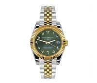 Reloj Dayjust Plateado con Correa de Cuero Dorado Jubilee de 36mm/39mm, Movimiento Seiko NH35, Cristal Analógico, Deportivo, Sumergible hasta 50 Bar