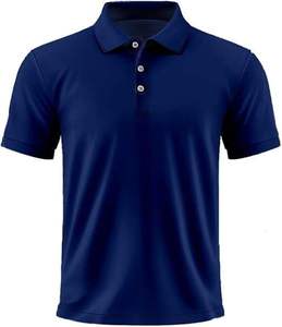 Polo homme à manches courtes vert uni en coton Oxford, décontracté, respirant, coupe classique, avec boutons - Product Image 2