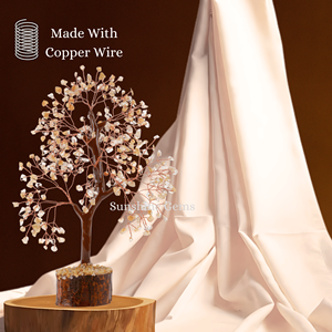 Wholesale High Quality Citrine Crystal <b>Tree</b> of Life Carved Copper Wire Gemstone Healing 7 Chakra Portable Decor - Product Image 3