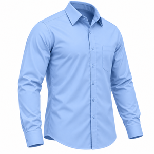 Camisa de vestir para hombre de alta calidad, manga larga, uniforme de oficina, con bolsillo en el pecho, abotonada, de color sólido, camisa formal personalizada para hombre - Product Image 3