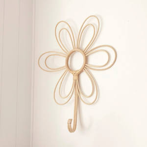 Ganchos de Pared con Forma de Flor de Ratán, Gancho Individual para Colgar Abrigos, Venta Directa de Fábrica - Product Image 1