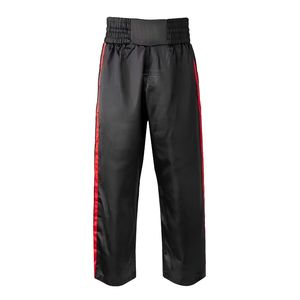 Pantalon en polyester à rayures verticales rouges, pantalon d'entraînement MMA, pantalon de kickboxing, équipement d'arts martiaux, bas de tenue pour entraînement de combat professionnel - Product Image 1