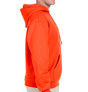 Sweat-shirt à capuche orange pour homme, couleur unie, décontracté, en polaire, coupe classique, pour l'automne, avec poche kangourou - Product Image 3