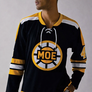 Camiseta de Fútbol Americano de Manga Larga con Cordones, Estilo Streetwear, Tela Sólida, Número y Logotipo Personalizados, Estilo Hockey, Ropa de Equipo - Product Image 3