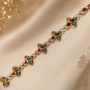 Bracelet à maillons et chaîne florale Namivaa pour femme, style hip-hop, finition polie, sertissage griffe, cadeau de mariage ou de fête, bijoux - Product Image 3