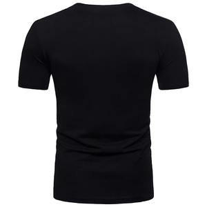 Camiseta de Cuello en V para Hombre de Alta Calidad, Color Sólido, Poliéster/Algodón, Ecológica, Transpirable, Personalizable, MOQ, Precio Económico - Product Image 3