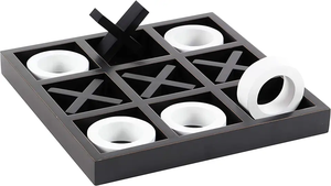 Jeu de Tic Tac Toe en bois, jeu de société classique Nougats and Crosses, jeu de stratégie artisanal pour enfants et adultes, jeu de table familial - Product Image 5