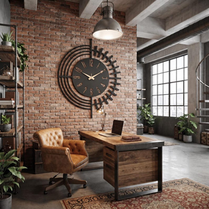 Reloj de Pared Moderno de Metal, Diseño de Engranaje Semicircular, Esfera con Números Romanos, Reloj Decorativo Contemporáneo, Decoración de Pared de Lujo para el Hogar - Product Image 6