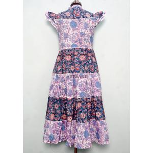 Robe longue d'été moderne pour femme 100 % coton à imprimé floral, écologique, élégante pour les fêtes, décontractée pour le quotidien, avec boutons décoratifs - Product Image 6