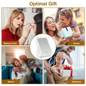 Specchio per il Trucco LED Ricaricabile USB a Doppia Faccia con Ingrandimento 1X/10X e 3 Colori di Luce per Uso in Viaggio e Toeletta - Product Image 4