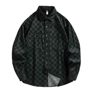 เสื้อเชิ้ตเดนิมผู้ชายลายสก็อต ใส่ได้ทุกฤดู ทั้งลำลองและเป็นทางการ ผ้าไม่ยับ รับตัดเย็บตามแบบ - Product Image 2