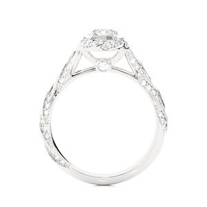 Bague de fiançailles et de mariage personnalisée par le fabricant, diamant rond de 0,92 carat cultivé en laboratoire, en or massif 18 carats, bijoux de mariage de luxe - Product Image 4