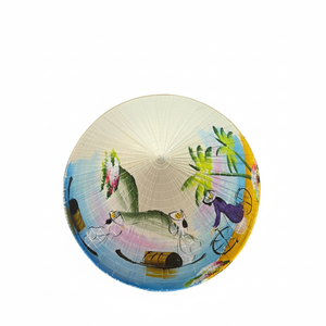 Sombrero Cónico Artístico – Forma Clásica Puntiaguda, Patrones Pintados a Mano con Motivos de Vietnam Ricos en Herencia - Product Image 6
