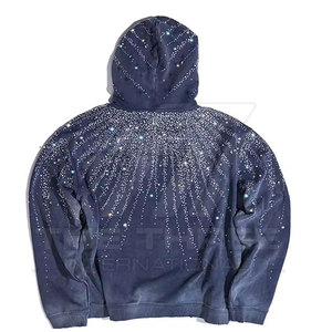 Sudadera con Capucha Personalizada para Hombre con Pedrería, Ropa de Moda de Primera Calidad, Estilo Urbano Moderno, Suave y Cómoda - Product Image 2