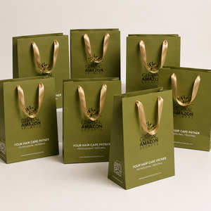 Luxury Boutique Paper <b>Bags</b> with Custom Logo Printing Strong Ribbon Handles for Beauty Brands Salons Events and Bulk Purchase - Product Image 1