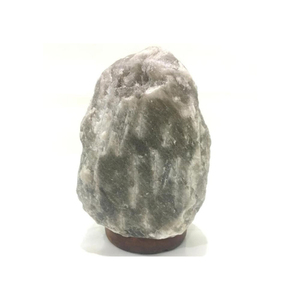 OEM Premium Quality 100% Natural Hand Crafted Gray Himalayan Crystal Salt Lamp With Wooden Base Grey Salt Lamp - Product Image 4