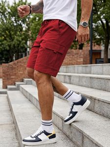 Shorts de sport pour homme légers, respirants, avec logo sur le devant, en tissu solide, pour la gym, la course et le quotidien - Product Image 3