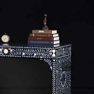 Cajón con Incrustaciones de Hueso de ILAHI, Diseño Moderno con Detalles de Ágata, Mueble Portátil para el Hogar - Product Image 3