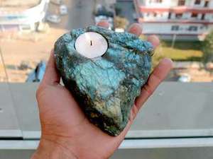 Porte-bougie personnalisé, porte-bougie à la bougie chauffe-plat avec taille et design personnalisés, porte-bougie en pierre, bougies en marbre d'Inde - Product Image 2