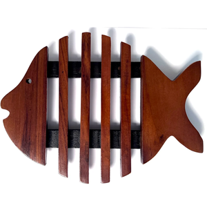 Salvamanteles de Madera, Bandeja de Servir de Madera con Acabado Natural, Tapete de Cocina Reutilizable, Salvamanteles de Diseño Moderno para Protección de Utensilios de Cocina - Product Image 4