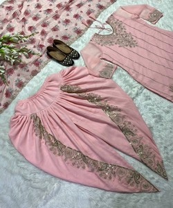 ชุดเดรสยาวหลากสีสไตล์ดอตีพร้อมจิลบาบสำหรับงานปาร์ตี้สำหรับผู้หญิง แบบเย็บสำเร็จสไตล์ปากีสถาน ราคาส่งถูก รุ่น 85066 (MF-300) - Product Image 4