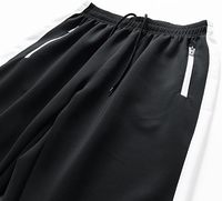 Survêtement d'hiver noir style fermeture éclair, délavé à l'acide, pour l'exercice et la gym, coupe régulière, respirant, 100% nylon, avec bande latérale personnalisée