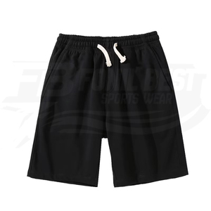 Pantalones Cortos Bermuda de Algodón de Color Sólido para Hombre, Cintura Elástica con Cordón, Estilo Casual, Tejido de Punto de Longitud Media - Product Image 6