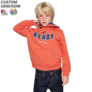 Children's Casual Knitted Solid Color Sports Hoodie Customizable Pattern Generation Hair Pullover Sweatshirt Baby Foreign Trade - Product Image 4