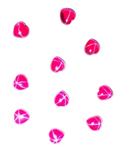 Cœur de rubis étoilé transparent 12x12 mm 8 carats, cabochon poli créé en laboratoire avec effet étoile à 6 branches pour la fabrication de bijoux - Product Image 4