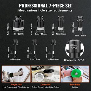 7 PCS Diamond Core <b>Drill</b> <b>Bit</b> Set 6/6/6/20/25/35/<b>50mm</b> Diamond Hole Saw Kit Multipurpose Dry Wet <b>Drill</b> <b>Bits</b> Storage Case <b>Bit</b> <b>Bit</b> - Product Image 3