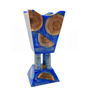 Brûleur d'encens Mubkhar APEX FASHION ART en bois de santal, design géométrique artisanal, décor religieux aromatique et écologique Uttar - Product Image 5