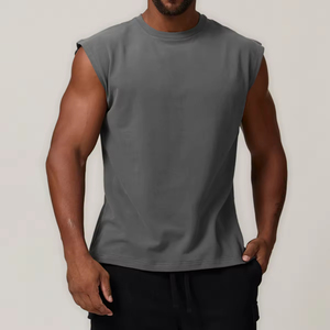 Débardeur basique pour homme, sans manches, en coton doux, décontracté, léger, respirant, confortable, à porter au quotidien, simple, élégant, tendance - Product Image 4