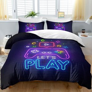 Parure de lit King Size pour garçons, motif manette de jeu vidéo, avec 2 taies d'oreiller, ensemble de literie jeux vidéo - Product Image 4