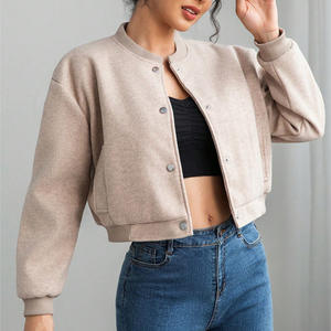 เสื้อแจ็คเก็ตบอมเบอร์ผู้หญิงเกรดสินค้าคุณภาพ ผ้าเรียบแบบสั่งทำพิเศษ พร้อมซิป เหมาะสำหรับการพิมพ์ลายและการทำแคมเปญแบรนด์ - Product Image 5