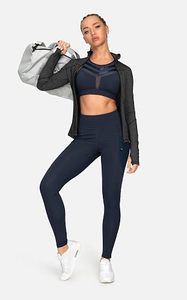 Chaqueta Deportiva Negra de Manga Larga con Media Cremallera para Mujer, Transpirable, de Spandex y Poliéster, Color Sólido, Corte Regular, con Bolsillos, para Todas las Temporadas - Product Image 4