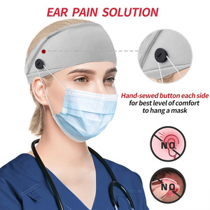 Gray Cotton Polyester Surgical Cap Button <b>Tie</b> <b>Back</b> Needle Detection Stretchable Fabric Hospital Uniforms Unisex Scrub Drain - Product Image 5