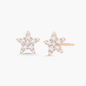 Star Shape Studs Cut Lab Grown Diamond Pave <b>Set</b> 7.5mm Everyday Wear Push Back Small <b>Earrings</b> Gifts 10k 14k 18k Solid <b>Gold</b> - Product Image 5