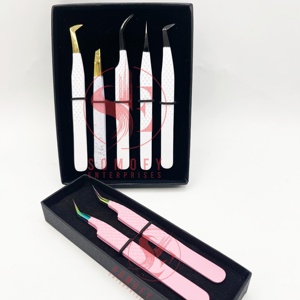 Pinzas Profesionales para Extensión de Pestañas de 90 Grados, Marca Privada, Agarre Fuerte, Delgadas, Rectas, con Puntas de Fibra Personalizadas para Volumen - Product Image 6