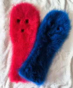 Masque facial en mohair doux et moelleux, cagoule d'hiver pour femmes et hommes, masque de ski tricoté chaud, style vieilli pour temps froid - Product Image 2