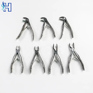 Ensemble de forceps d'extraction dentaire en acier inoxydable, poignée moletée, instruments chirurgicaux de classe I, utilisation manuelle, couleur argent - Product Image 3