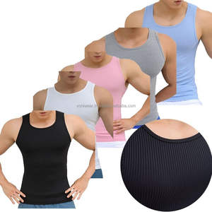 Men's Casual Ribbed Sleeveless <b>Muscle</b> T-Shirt Workout Fitness <b>Vest</b> Tank Tops for Gym Sports - Product Image 2
