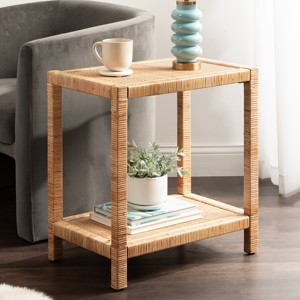 Mesa de centro de lujo para sala de estar, mesas de ratán sostenibles para sofá, mesita de noche, muebles boho de caña - Product Image 3