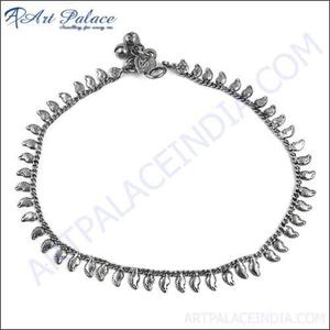 Nouveaux designs vintage en bracelets de cheville en métal blanc Bijoux Belle cheville en argent Glitzy Bracelet de cheville en argent - Product Image 1