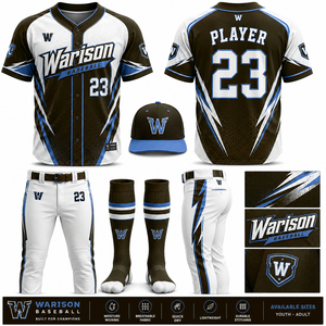 Warison Industries Baseball Jersey And Pant Set With Socks And Caps Polyester Made Quick Dry Unisex Softball Uniform Kit - Product Image 5