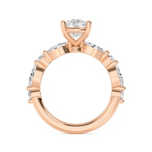 Hermoso Anillo de Compromiso de Oro Rosa de 10K con Brillantes Diamantes de Laboratorio Redondos, Marquise y Corte Cojín, 2.78 CTW - Product Image 2