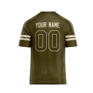 Custom Olive Green Football Jersey Team Uniform Sublimated Moisture Wicking Polyester <b>Athletic</b> Shirt OEM ODM Sportswear - Product Image 3